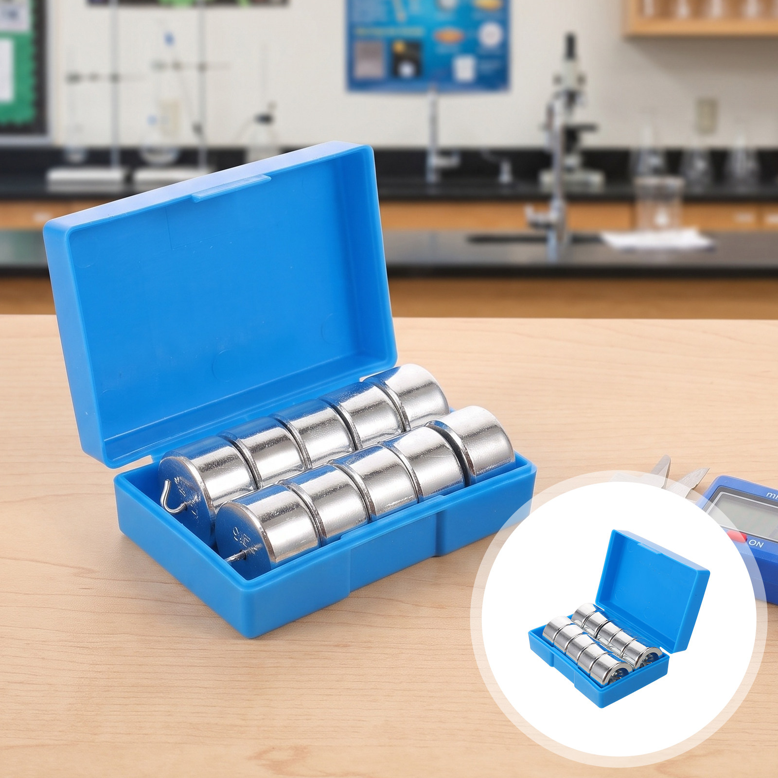 Lab Equipment - 10Pcs Hook Weights Metal Slotted Calibration