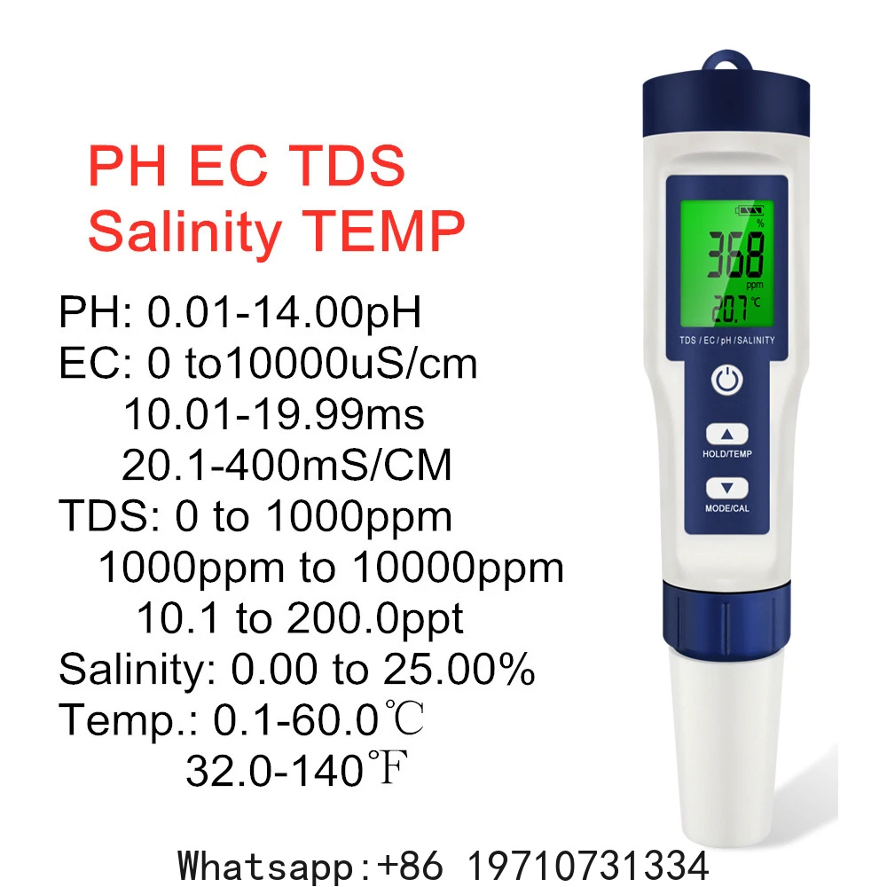 5 In 1 Digital PH Meter TDS EC - Ph Meter Digital Water Tester 评论和价格
