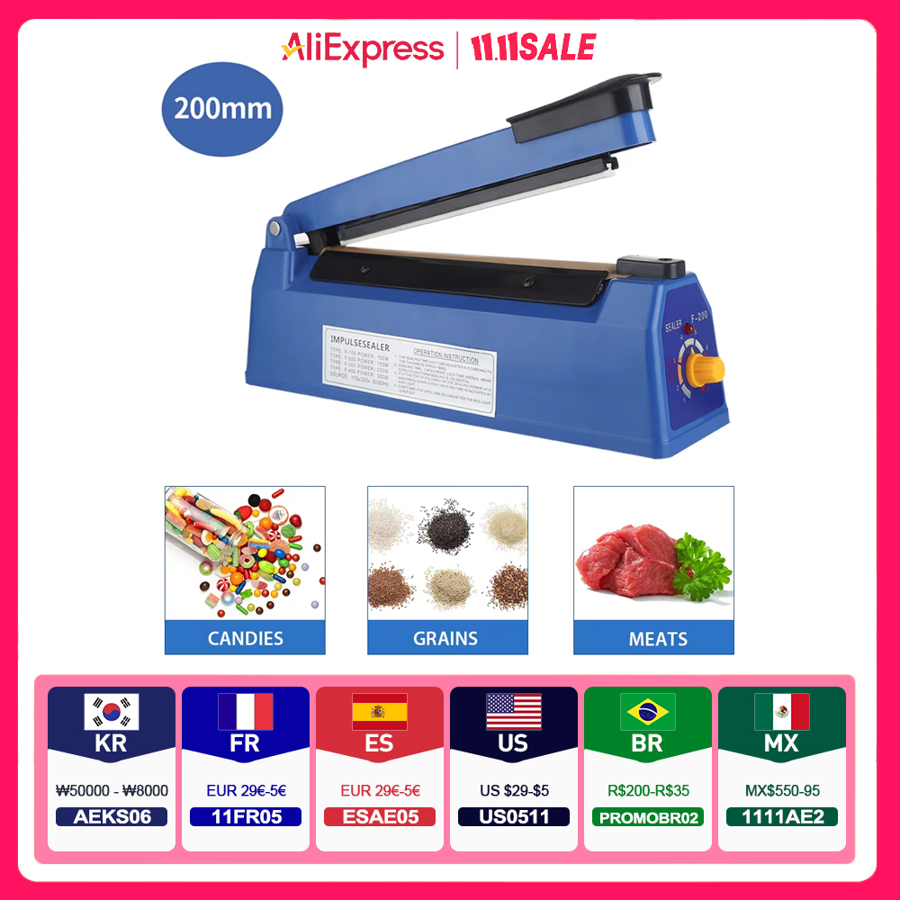 Impulse Sealer Manual Heat Sea - Plastic Bag Impulse Heat Sealer 评论和价格