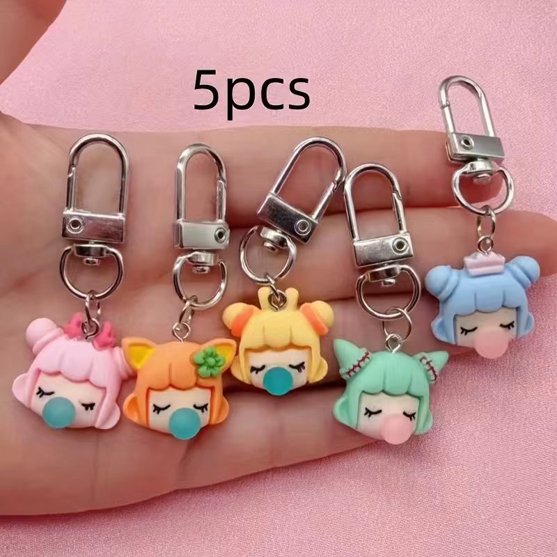 5pcs resin girl keychain, suit - Packaging 评论和价格