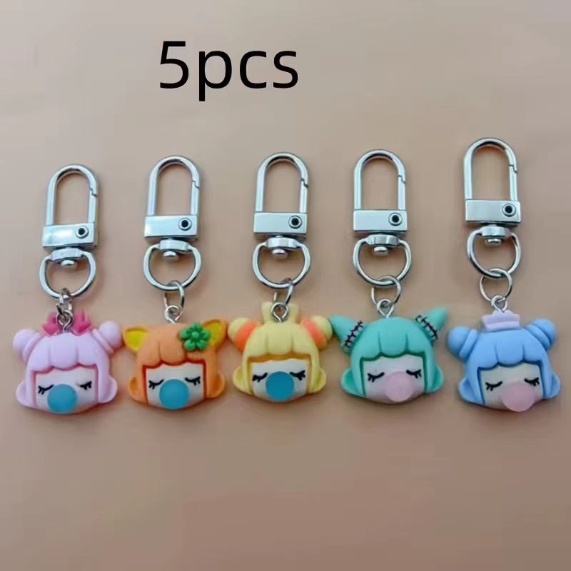 5pcs resin girl keychain, suit - Packaging 评论和价格