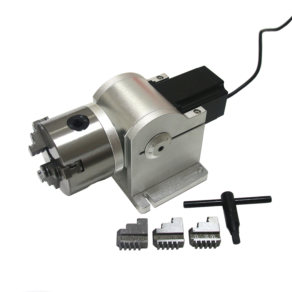 3 Claws Rotary Axis 80mm Chuck - Fiber Laser Marking Machine 30W 评论和价格